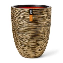   KBGR783 Capi virágcserép Vase elegant low Rib 46x58 fekete/arany