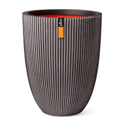   KGVZ782 Capi virágcserép vase elegant low Groove NL 34x46 - antracit